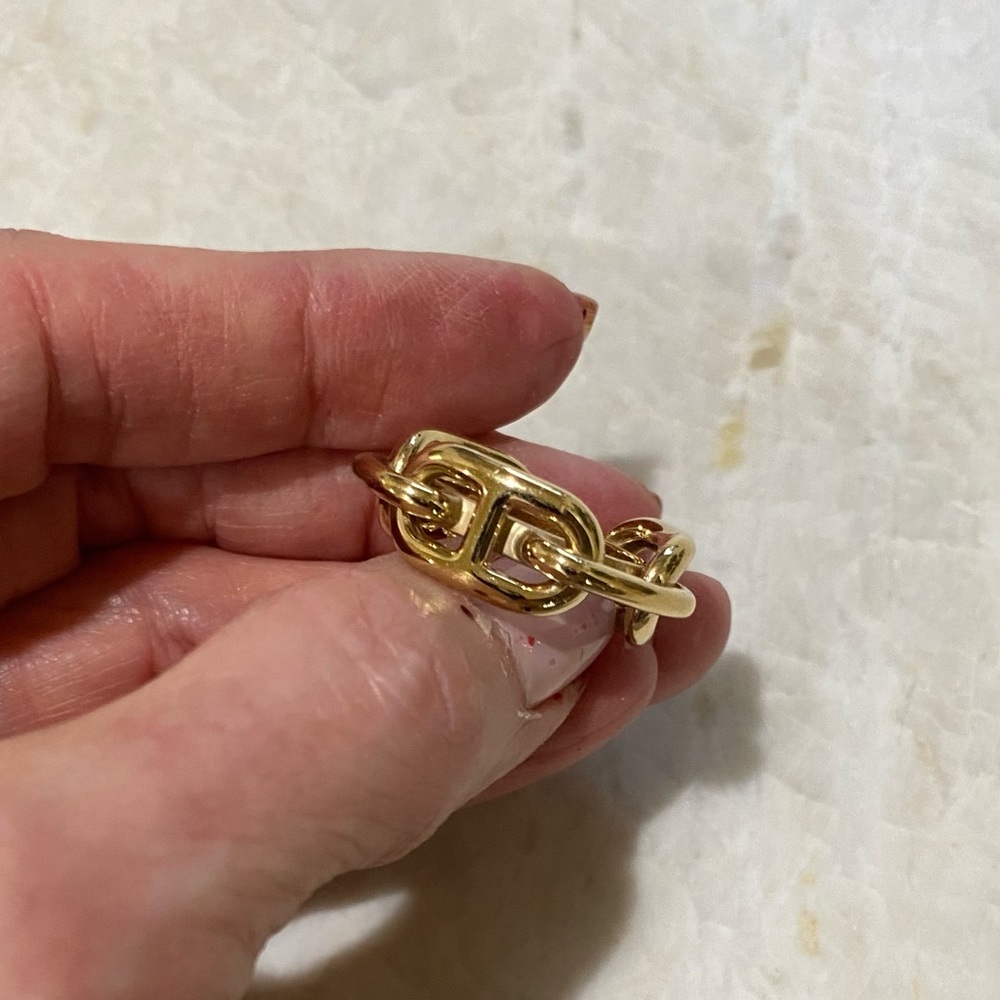 HERMES “Regate” Gold Scarf Ring